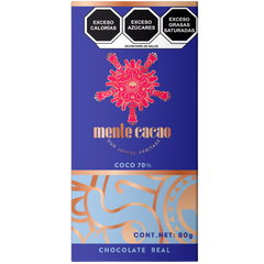 Mente Semisweet Cocoa Chocolate Bar 70% Cocoa with Coconut 85g